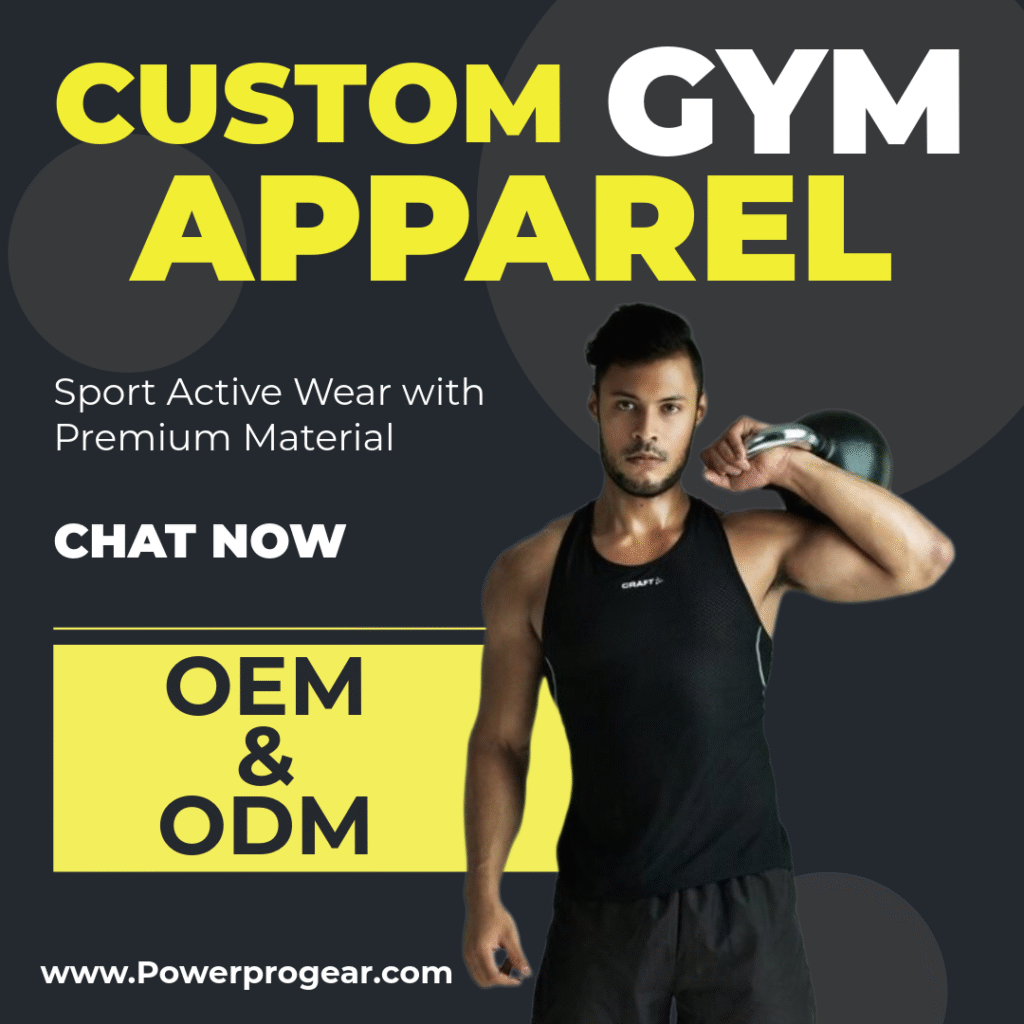 Gym apparel manufacturer producing custom gym wear with OEM and private label options